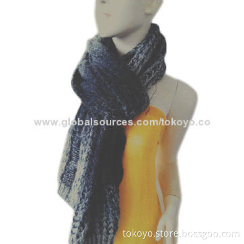 Men's knitted scarf, 180*70cm, made of acrylic, fashionable